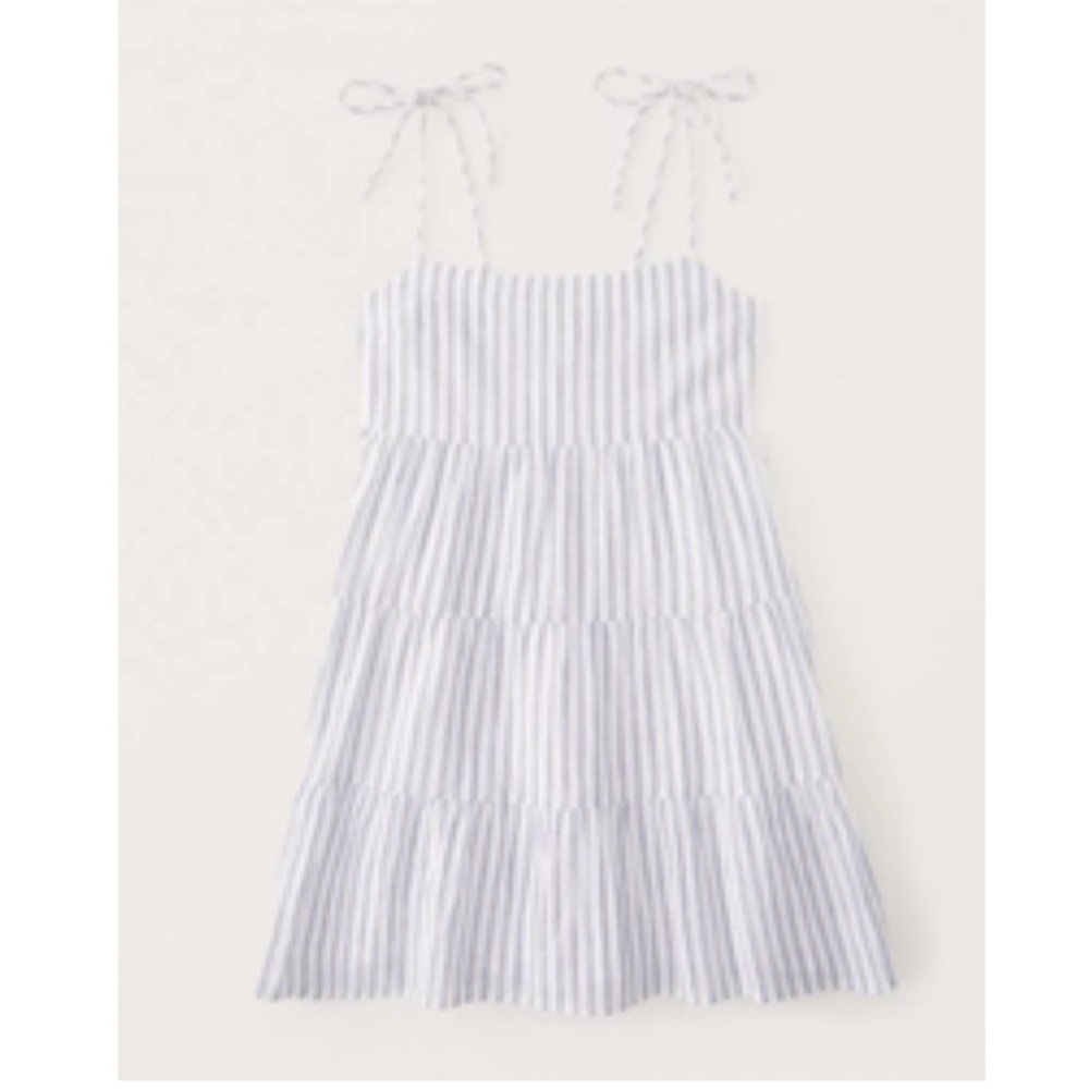 Abercrombie & Fitch Tie-Strap Linen-Blend Mini Dress